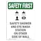 Signmission OSHA, 24" Height, Rigid Plastic, 24" x 18", Portrait, Shower And With Symbol, Made in USA OS-SF-P-1824-V-11355 - alternate 1